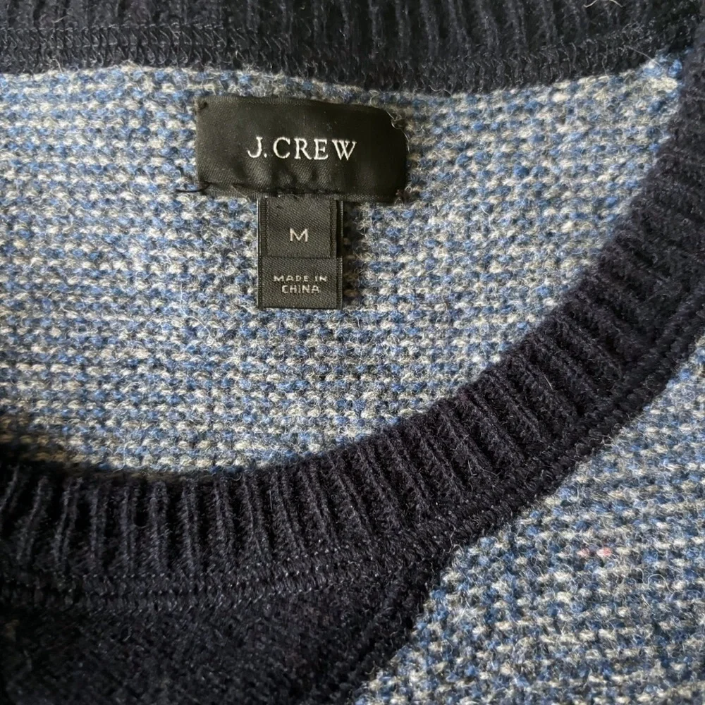 J. Crew Men’s Lambs Wool Crewneck Sweater Size Medium Blue
